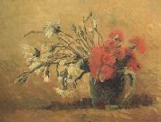 Vincent Van Gogh Vase with Red and White Carnations on Yellow Background (nn04) Sweden oil painting artist